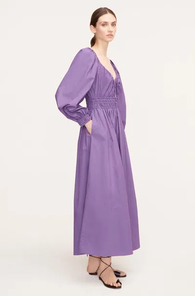 Rebecca Taylor Poplin Smocked-waist Maxi Dress In Fox Glove