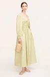 Rebecca Taylor Poplin Smocked Waist Dress In Matcha