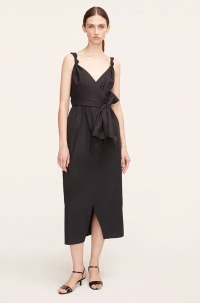 Rebecca Taylor Poplin Whisper Rose Dress In Black