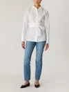 Rebecca Taylor Poplin Wrap Blouse In White