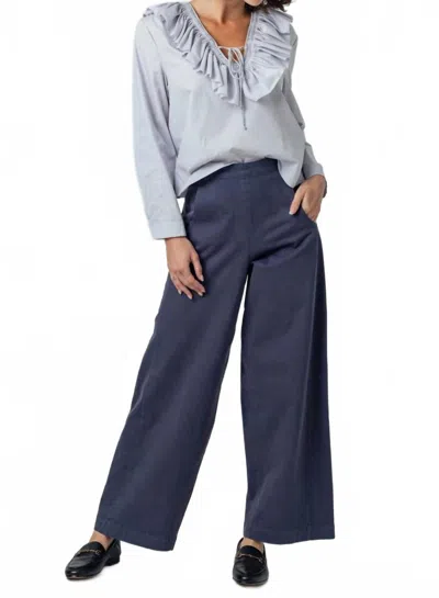 Rebecca Taylor Porter Pant In Steel In Blue