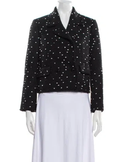 Pre-owned Rebecca Taylor Printed Blazer In Black