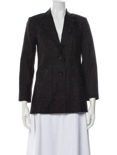 Pre-owned Rebecca Taylor Printed Blazer In Black