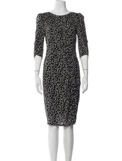 Pre-owned Rebecca Taylor Printed Knee-length Dress In Black