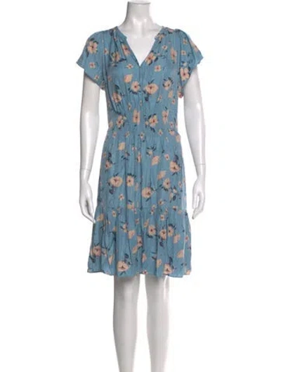 Pre-owned Rebecca Taylor Printed Knee-length Dress In Blue
