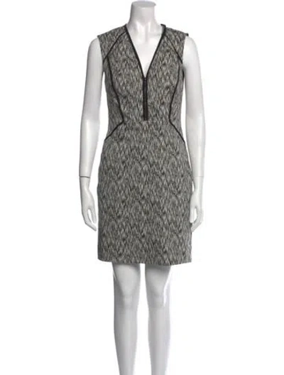 Pre-owned Rebecca Taylor Printed Mini Dress In Black