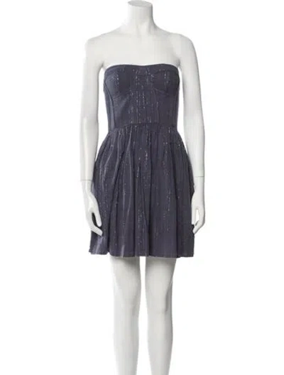 Pre-owned Rebecca Taylor Printed Mini Dress In Blue