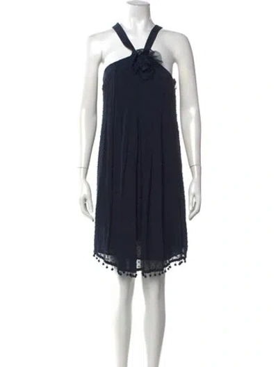 Pre-owned Rebecca Taylor Printed Mini Dress In Blue