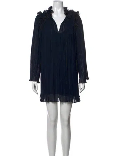 Pre-owned Rebecca Taylor Printed Mini Dress In Blue