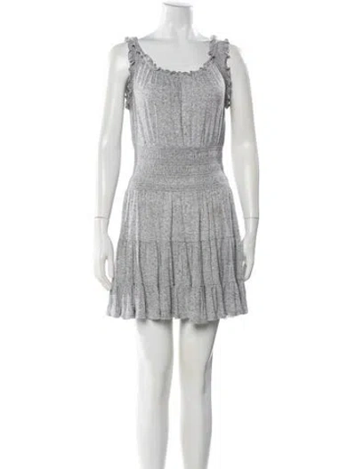 Pre-owned Rebecca Taylor Printed Mini Dress In Gray