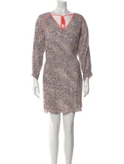 Pre-owned Rebecca Taylor Printed Mini Dress In Pink