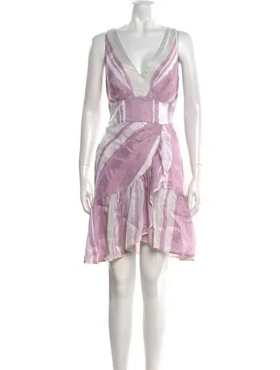 Pre-owned Rebecca Taylor Printed Mini Dress In White