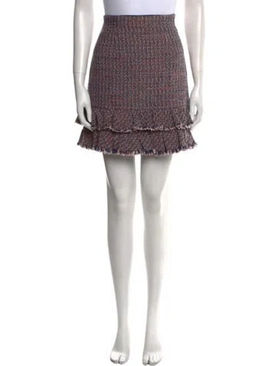 Pre-owned Rebecca Taylor Printed Mini Skirt In Blue