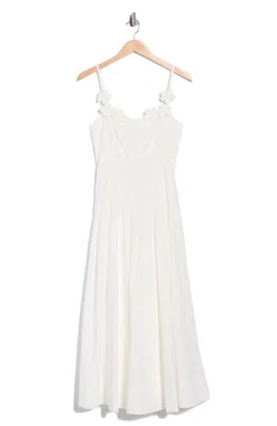 Rebecca Taylor Priya Cotton Poplin Midi Dress In White