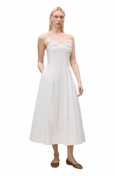 Rebecca Taylor Priya Poplin Dress In Milk