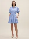 Rebecca Taylor Priya Poplin Shirt Dress In Blue