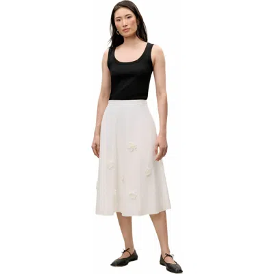 Rebecca Taylor Priya Poplin Skirt In Milk