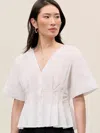 Rebecca Taylor Priya Poplin Top In White