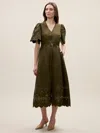 Rebecca Taylor Raquel Twill Dress In Brown