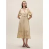 Rebecca Taylor Raquel Twill Pant In Latte