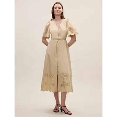 Rebecca Taylor Raquel Twill Pant In Latte