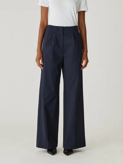REBECCA TAYLOR REFINED SATEEN WIDE LEG COTTON TROUSER