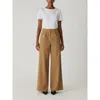 Rebecca Taylor Refined Sateen Wide Leg Cotton Trouser In Date