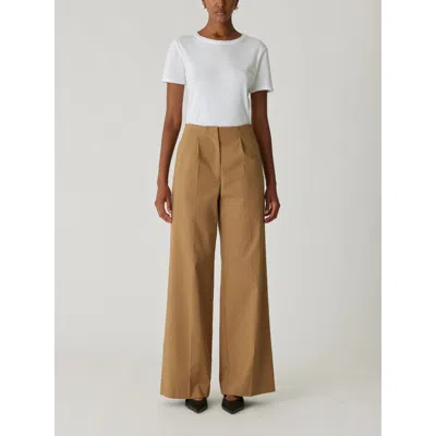 Rebecca Taylor Refined Sateen Wide Leg Cotton Trouser In Date