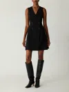 Rebecca Taylor Refined Suiting Double Breasted Mini Dress In Black