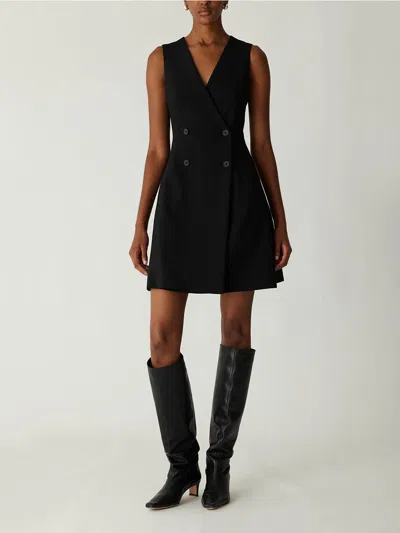 REBECCA TAYLOR REFINED SUITING DOUBLE BREASTED MINI DRESS