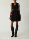 Rebecca Taylor Refined Suiting Double Breasted Mini Dress In Black