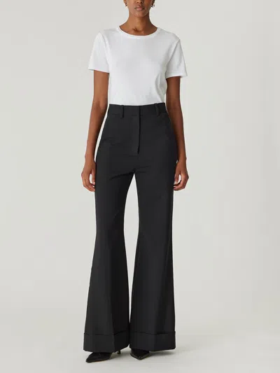 Rebecca Taylor Refined Suiting Wide Leg Trouser In Black