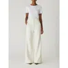 Rebecca Taylor Refined Suiting Wide Leg Trouser In Cream