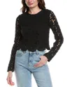 REBECCA TAYLOR RETRO LACE BOW SILK-BLEND TOP