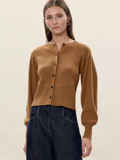 Rebecca Taylor Rhea Knit Cardigan In Brown