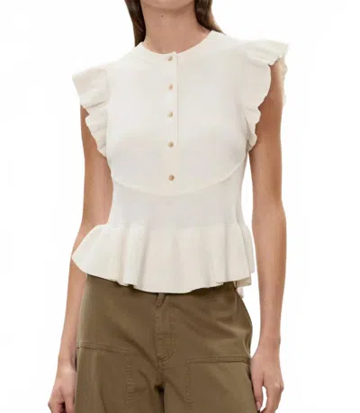 Rebecca Taylor Rhea Knit Sweater In Ivory In White