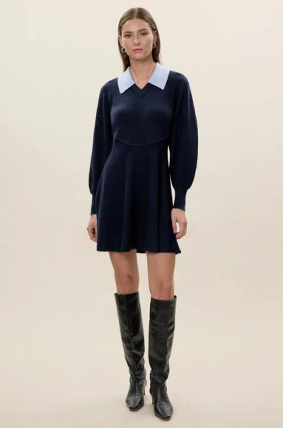 Rebecca Taylor Rhea Sweater Dress In Blue