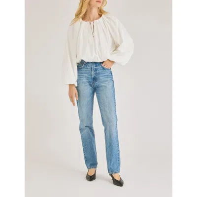Rebecca Taylor Rhodes Poplin Top In Milk