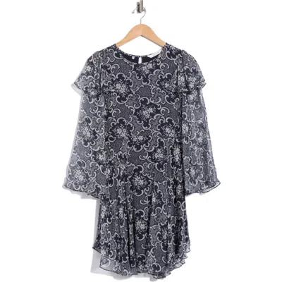 Rebecca Taylor Rochelle Fleur Silk Minidress In Multi