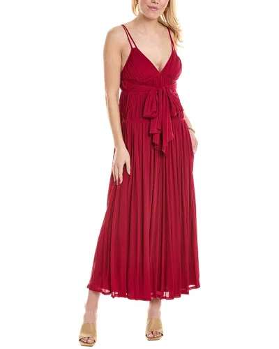 Rebecca Taylor Ruched Maxi Dress In Red