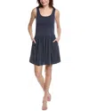 Rebecca Taylor Ruched Skirt Tank Mini Dress In Blue
