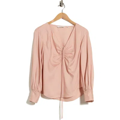 Rebecca Taylor Ruched Top In Pink