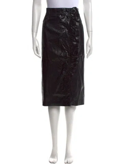 Pre-owned Rebecca Taylor Ruffle Embellishment Knee-length Skirt In Black