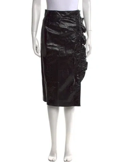 Pre-owned Rebecca Taylor Ruffle Embellishment Knee-length Skirt In Black