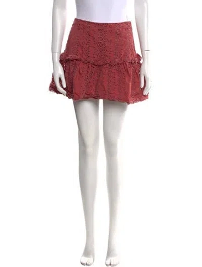 Pre-owned Rebecca Taylor Ruffle Embellishment Mini Skirt In Pink