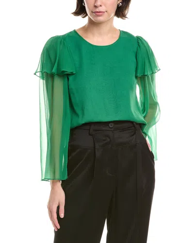 REBECCA TAYLOR REBECCA TAYLOR RUFFLE SILK BLOUSE