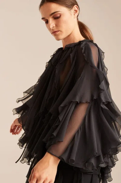 Rebecca Taylor Ruffle Top In Dusk