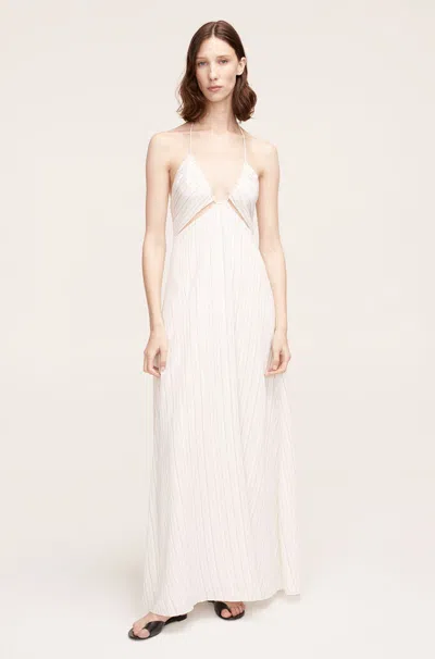 Rebecca Taylor Rumpled Stripe Halter Dress