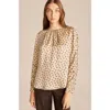 Rebecca Taylor Sage Fleur Silk Top In Sage Combo