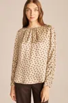 Rebecca Taylor Sage Fleur Silk Top In Yellow